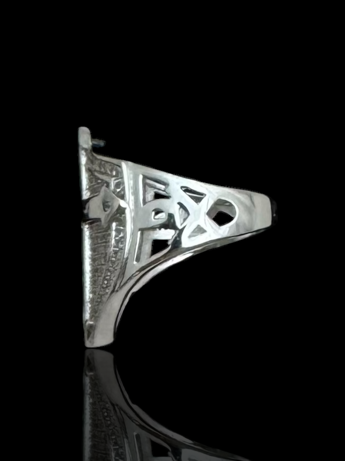 Men’s Silver Iced Cross Shield Ring