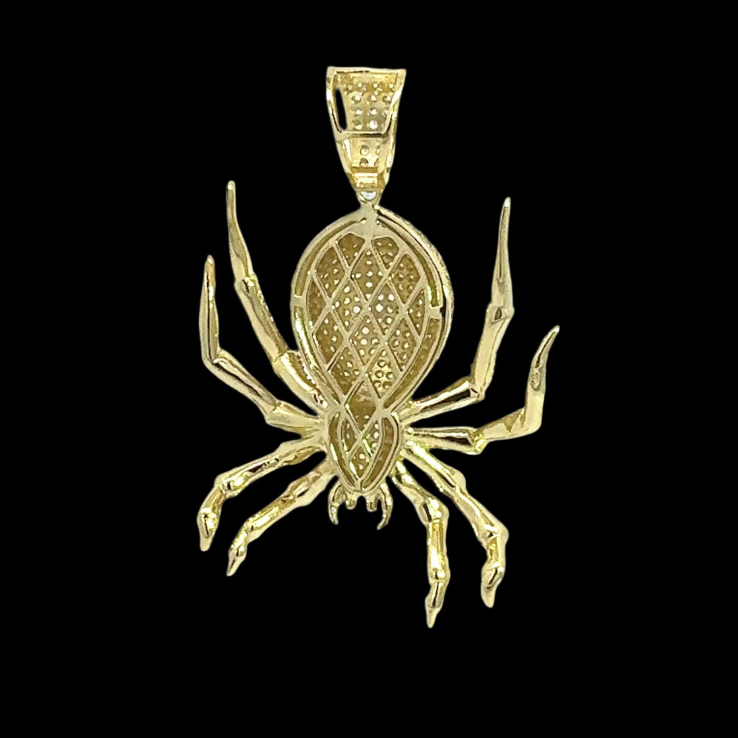 Silver Spider Pendant 14ct Plated Yellow Gold