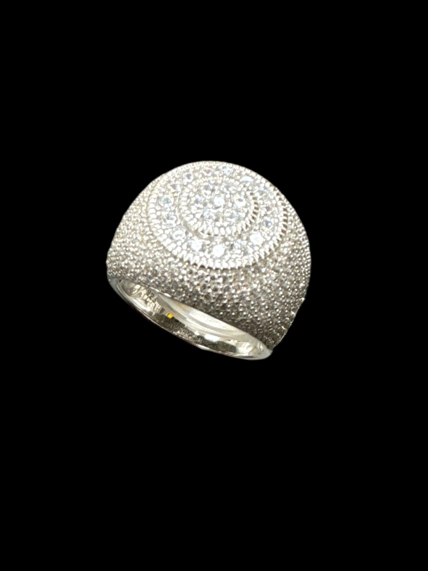 Sterling Silver Fully Iced Out Pinky Ring