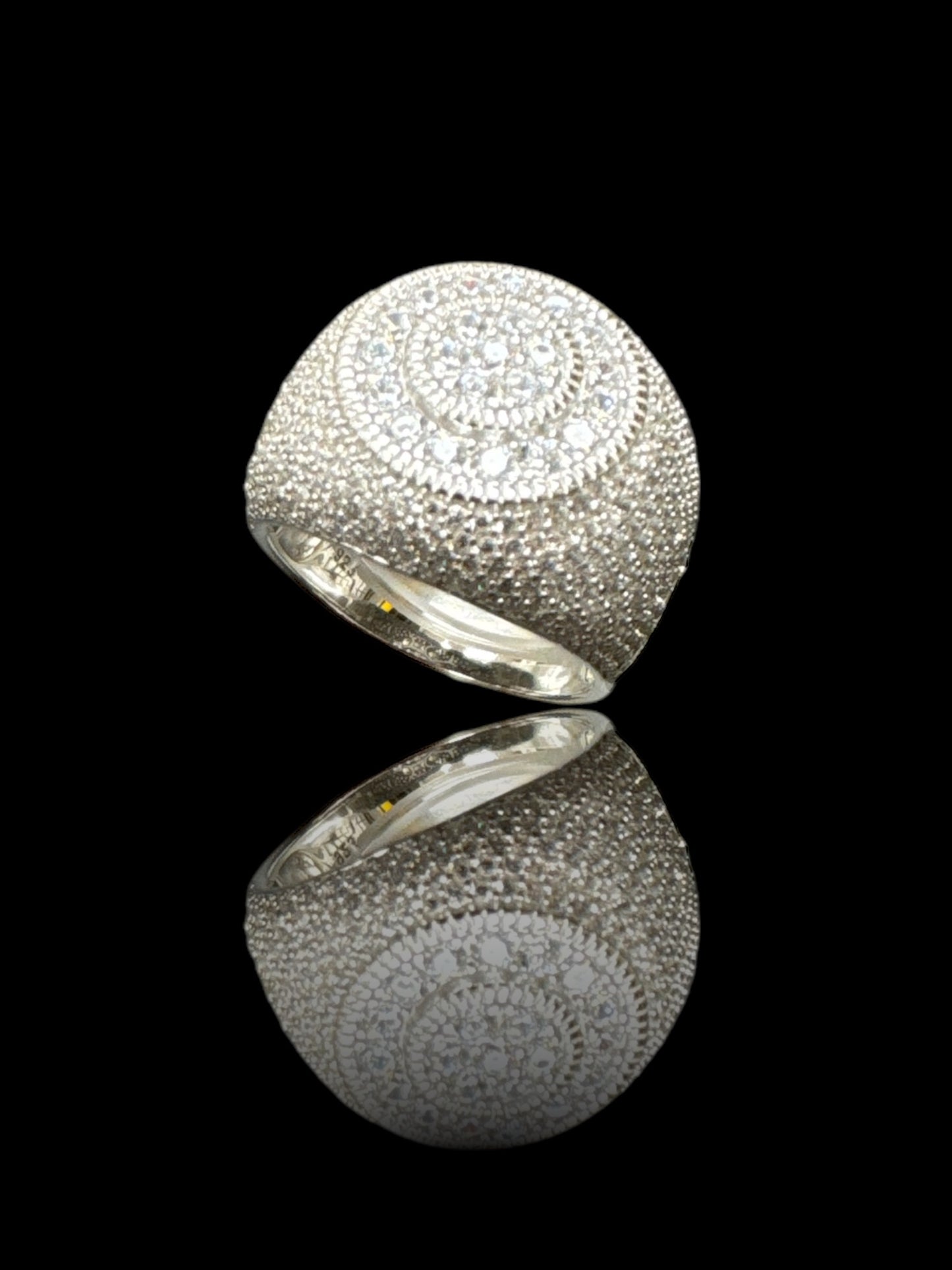 Sterling Silver Fully Iced Out Pinky Ring