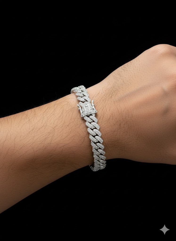 Men’s Sterling Silver Miami Cuban CZ Bracelet