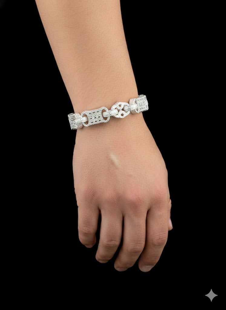 Bars Men’s Silver Bracelet