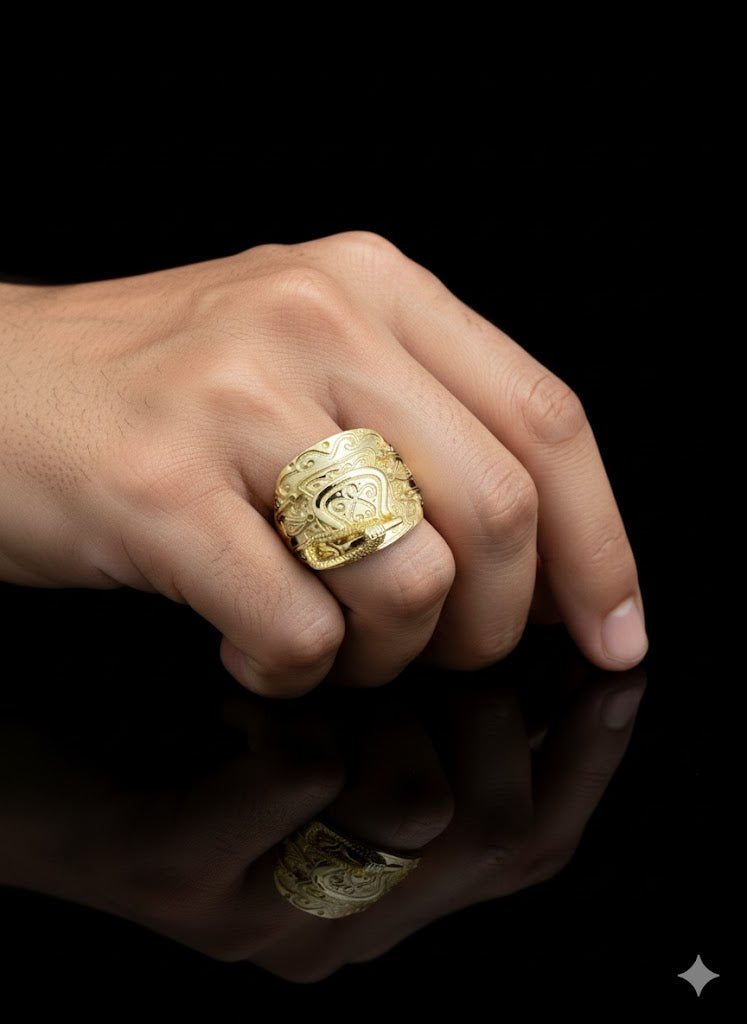 Silver Gold Plated Saddle Ring