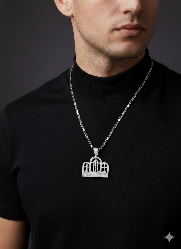 Men’s Silver CZ “The Last Supper” Pendant