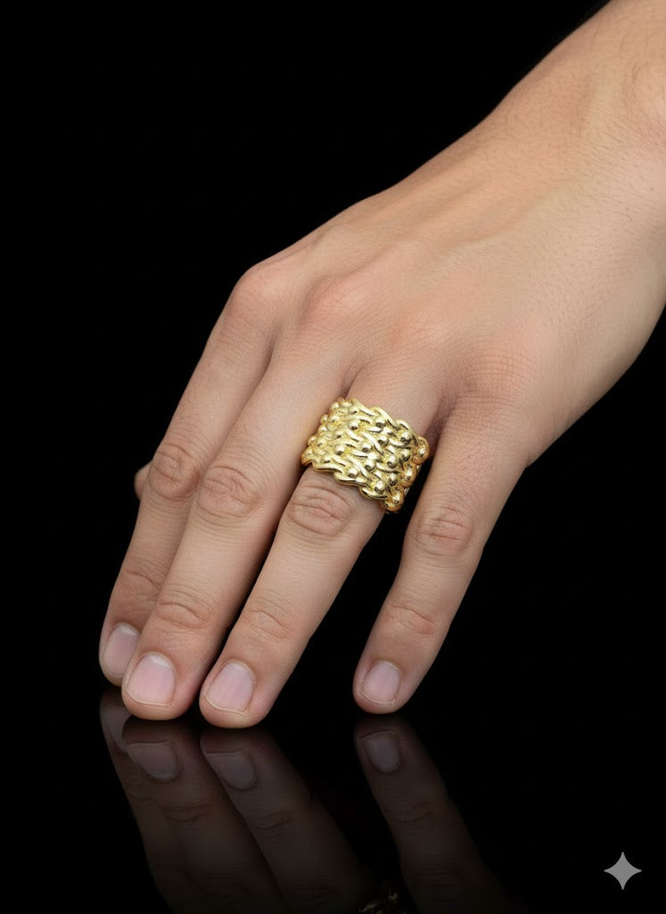 Sterling Silver Men’s 5 Row Keeper Ring