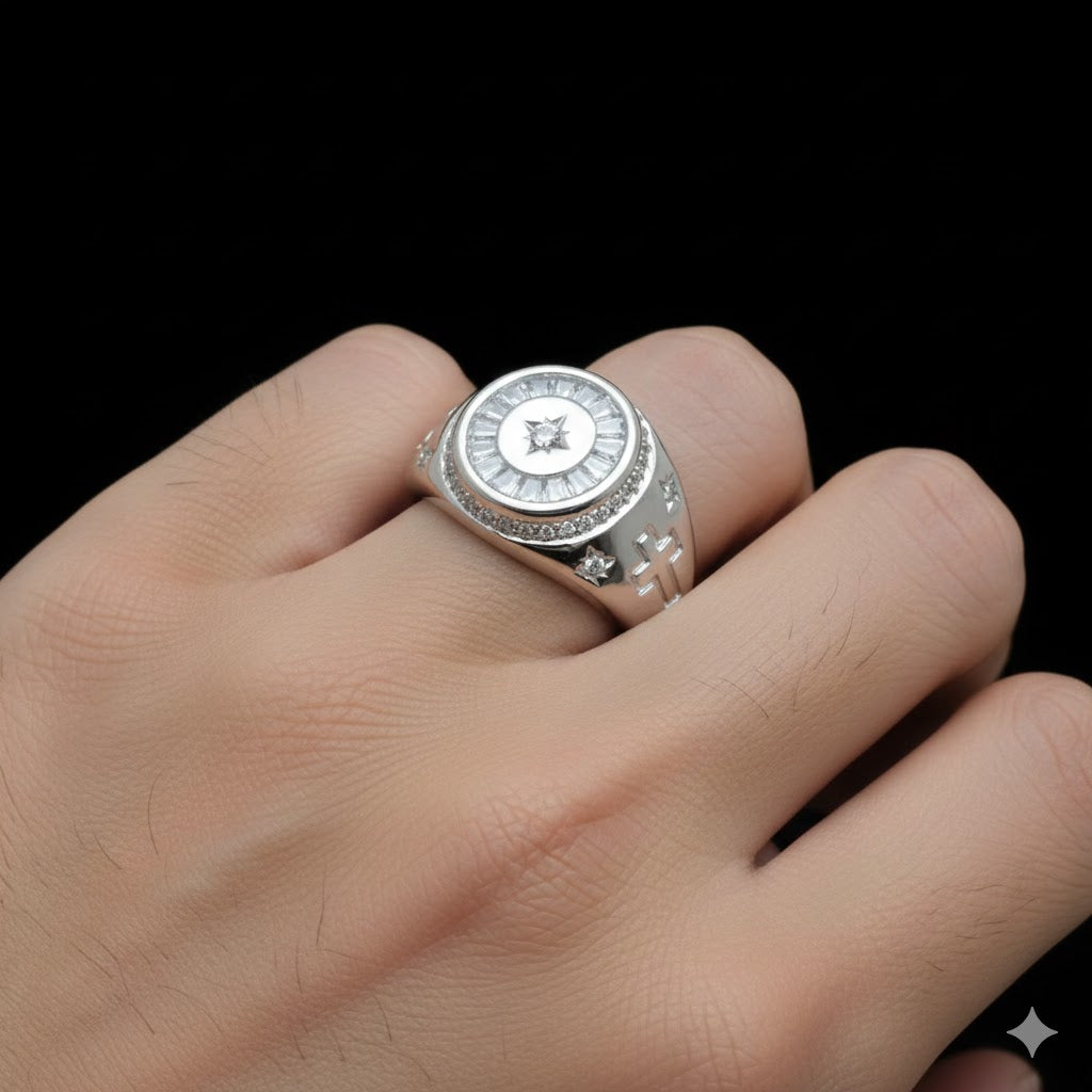 Silver Cubic Zirconia Statement Ring | 925 Sterling Silver CZ Bold Ring