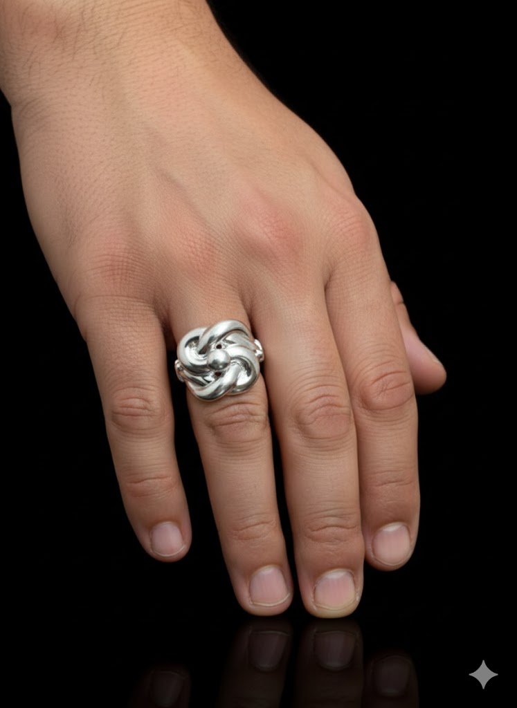 Sterling Silver 925 Plain Knot Ring | Minimal Silver Knot Band