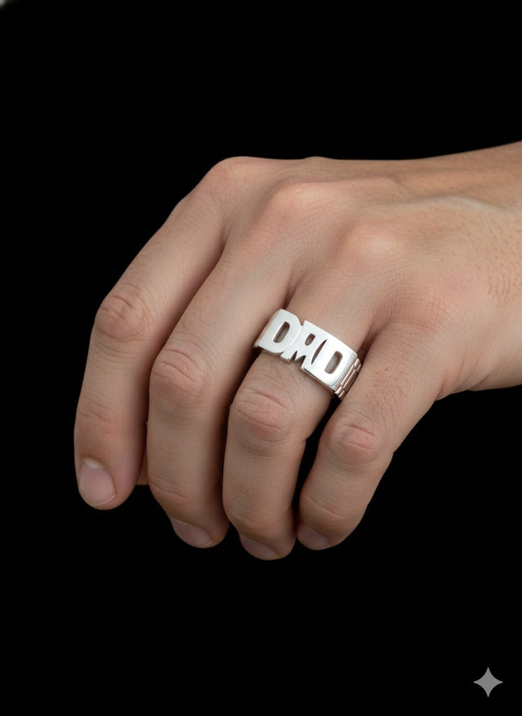 Silver Dad Ring – Meaningful Father’s Ring, Classic Men’s Jewelry