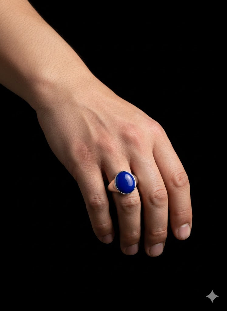 Sterling Silver Blue Stone Ring