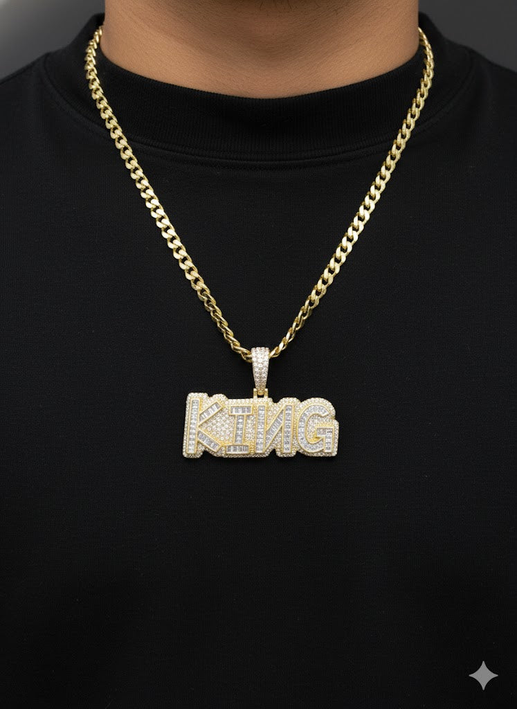 Men’s Gold-Plated Silver “King” Pendant