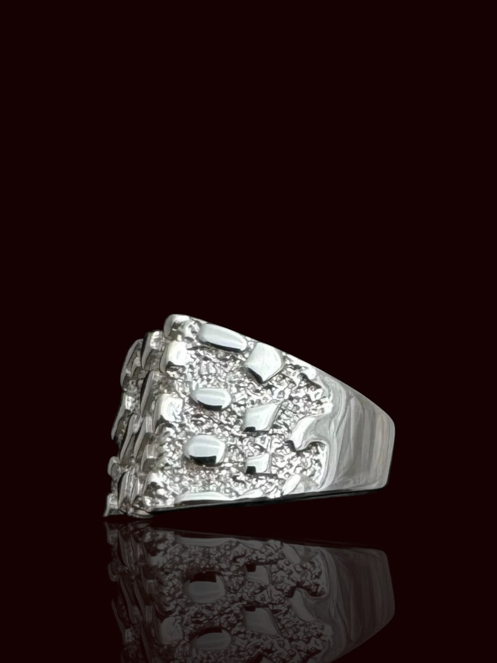 Unique Square Men’s Silver Ring