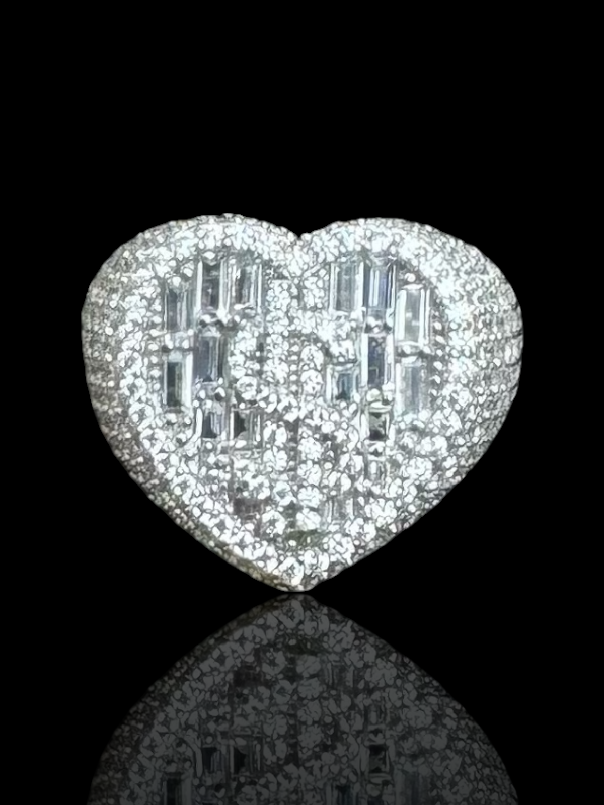 Dollar Sign Heart Men’s Silver Ring ($)