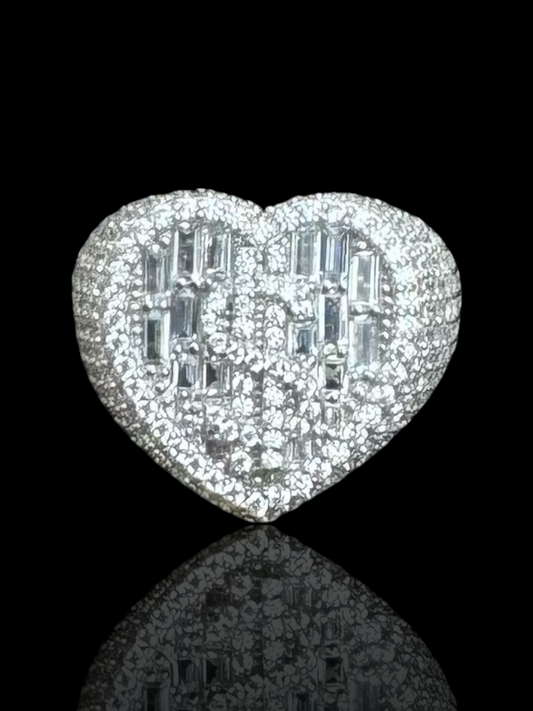 Dollar Sign Heart Men’s Silver Ring ($)