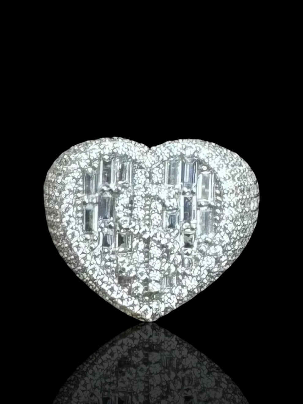 Dollar Sign Heart Men’s Silver Ring ($)