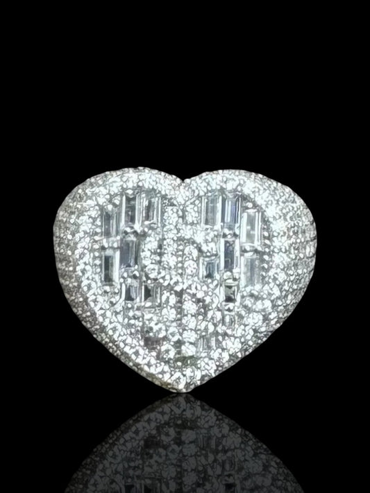 Dollar Sign Heart Men’s Silver Ring ($)