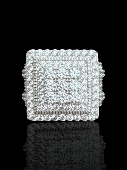 Rectangular Special Design CZ Silver Ring