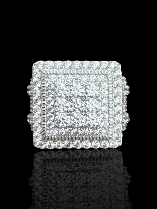 Rectangular Special Design CZ Silver Ring
