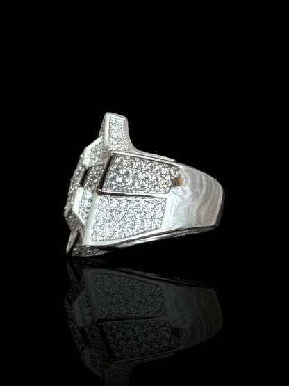 Star Pattern Men’s Silver Ring