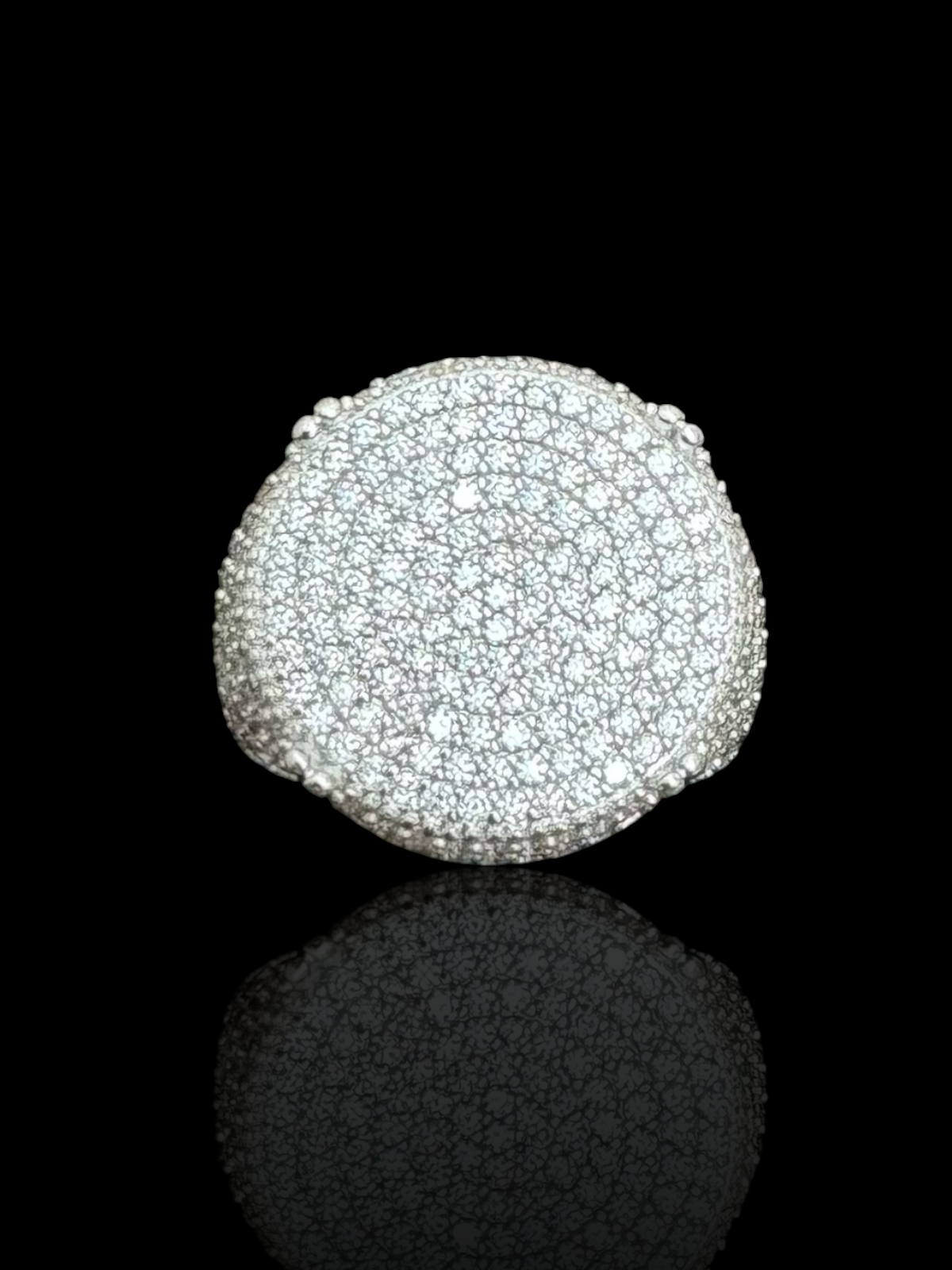 Round CZ Stone Men’s Silver Ring