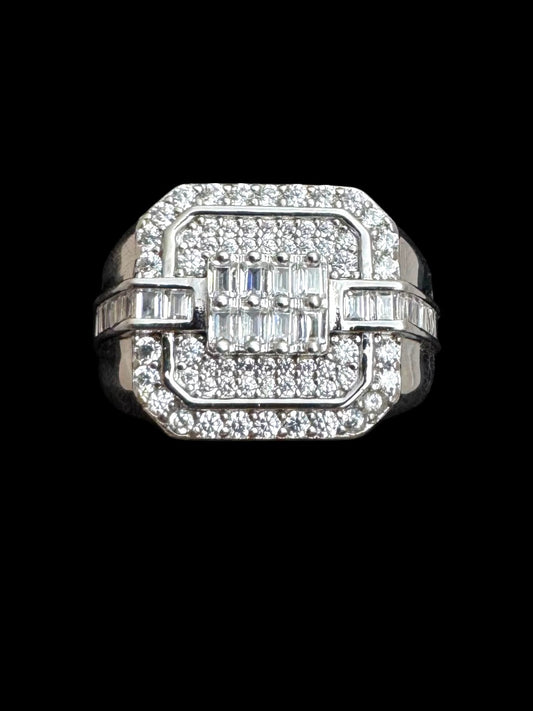 Square Cubic Zirconia Men’s Ring