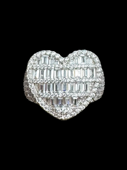 Heart Design Men’s Ring with Cubic Zirconia