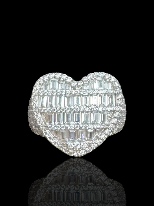 Heart Design Men’s Ring with Cubic Zirconia