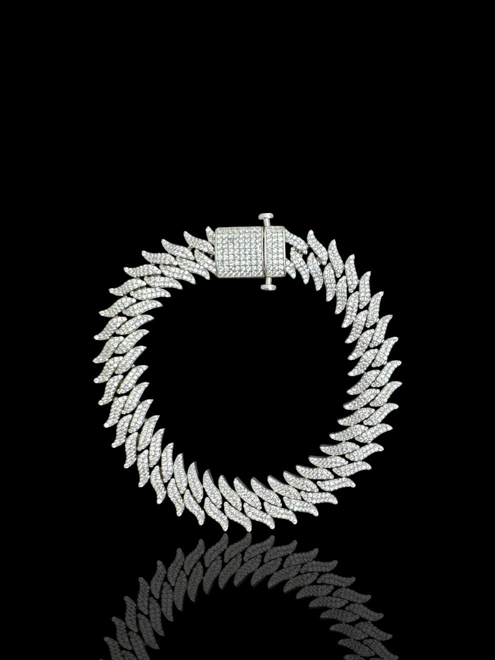 Men’s Sterling Silver Spike CZ Bracelet