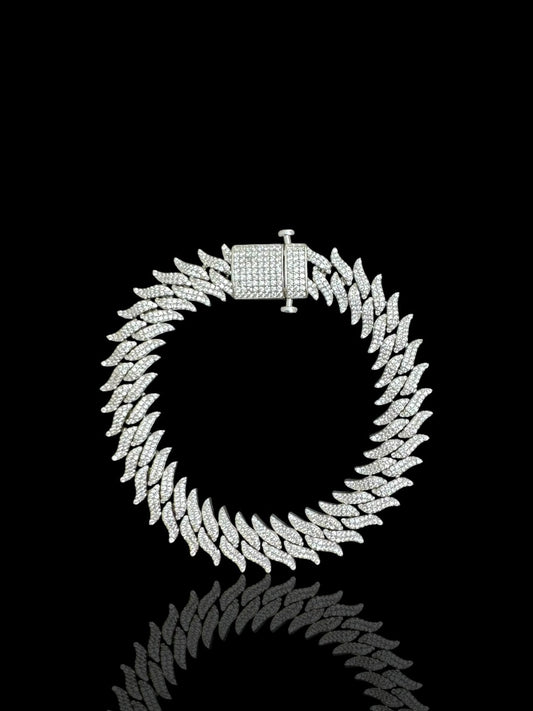 Men’s Sterling Silver Spike CZ Bracelet