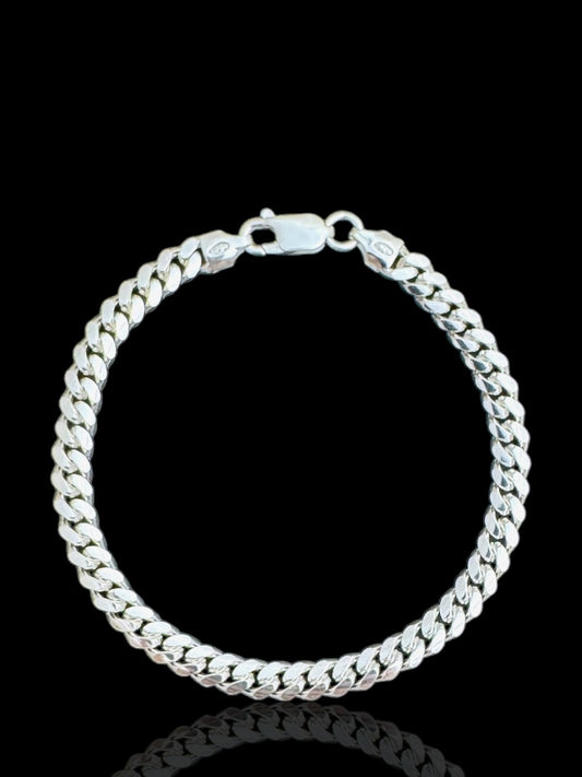 Men’s Sterling Silver Cuban Link Chain Bracelet – 5.00 mm