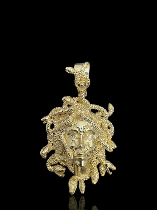Sterling Silver Medusa Head Pendant