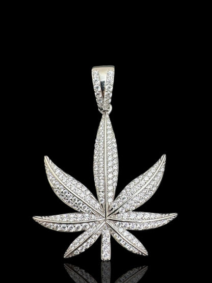 Men’s CZ Leaf Pendant