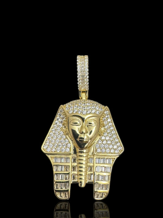 Silver King Tutankhamun Pharaoh Pendant – Sterling Silver Egyptian Necklace