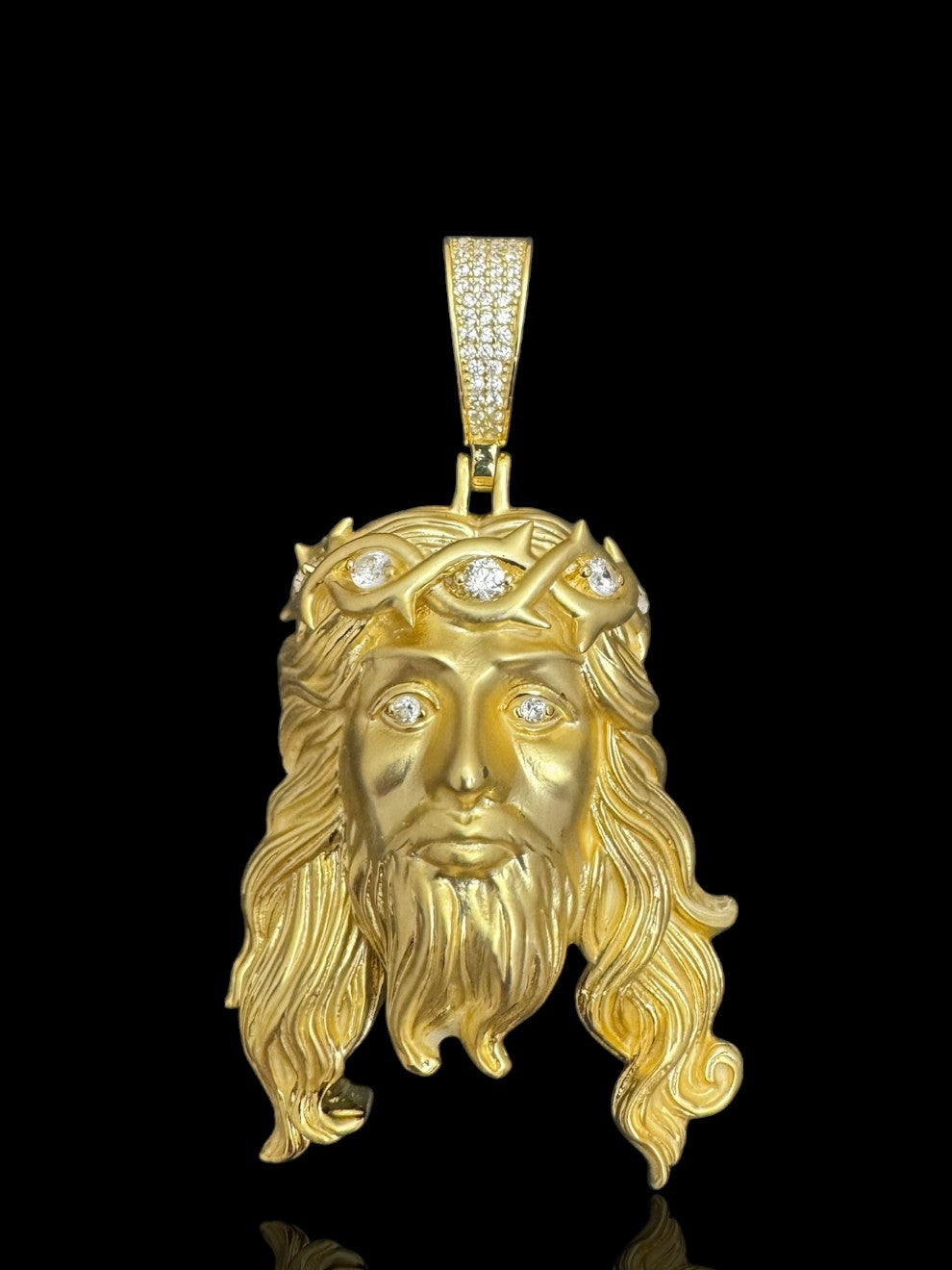 Silver Jesus Pendant with Matte Finish – Unisex Religious Necklace