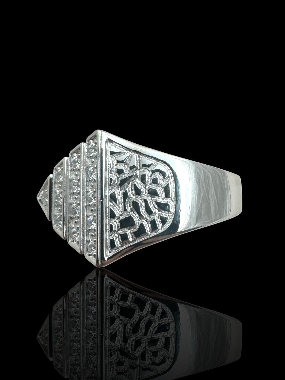 Men’s 925 Sterling Silver Pyramid Ring