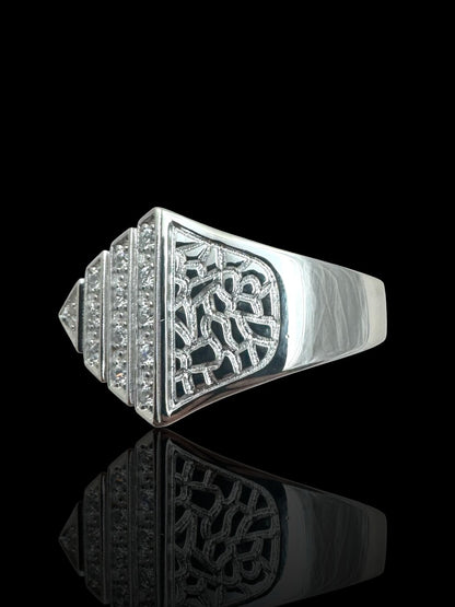 Men’s 925 Sterling Silver Pyramid Ring