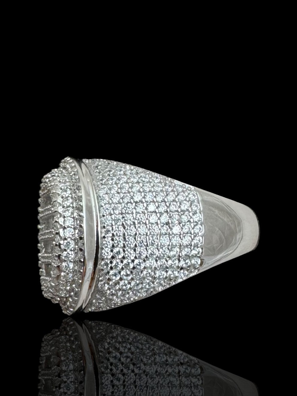 Men’s Sterling Silver Oval Statement Ring