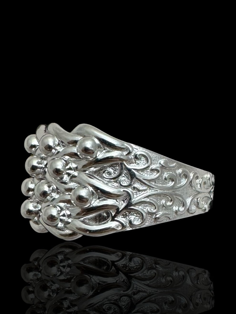 Men’s Silver 4 Row Keepers Ring