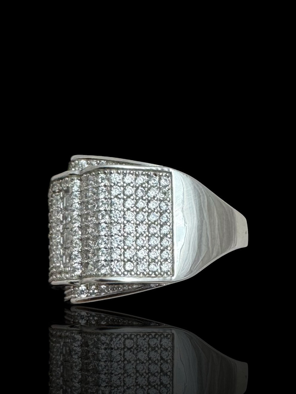 Men's Sterling Silver CZ Signet Ring