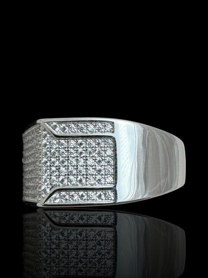 Men’s Sterling Silver Stone Set CZ Ring 12mm
