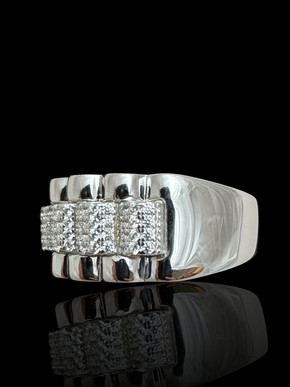 Sterling Silver Iced Out Band Ring | 925 Silver CZ Iced Wedding Band