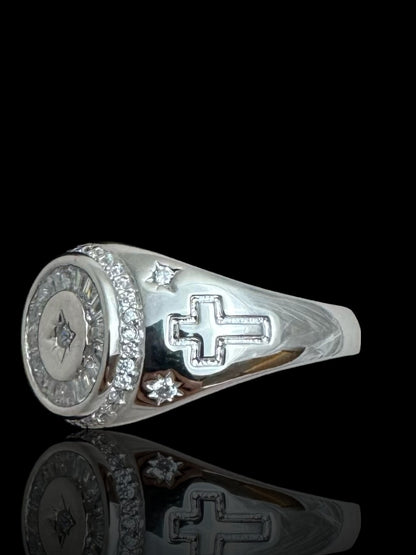 Silver Cubic Zirconia Statement Ring | 925 Sterling Silver CZ Bold Ring