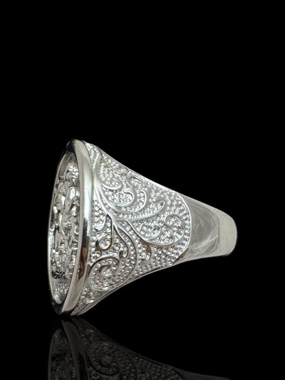 Sterling Silver Sovereign Ring 21mm | 925 Silver Large Sovereign Coin Ring