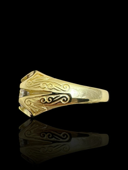 Men’s Silver Single Stone Cubic Zirconia Ring | 925 Sterling Silver Solitaire Men’s Ring