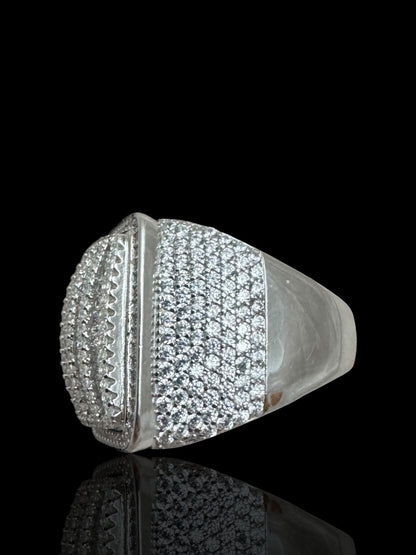 Sterling Silver Stone Set Champions Ring – Cubic Zirconia Statement Ring