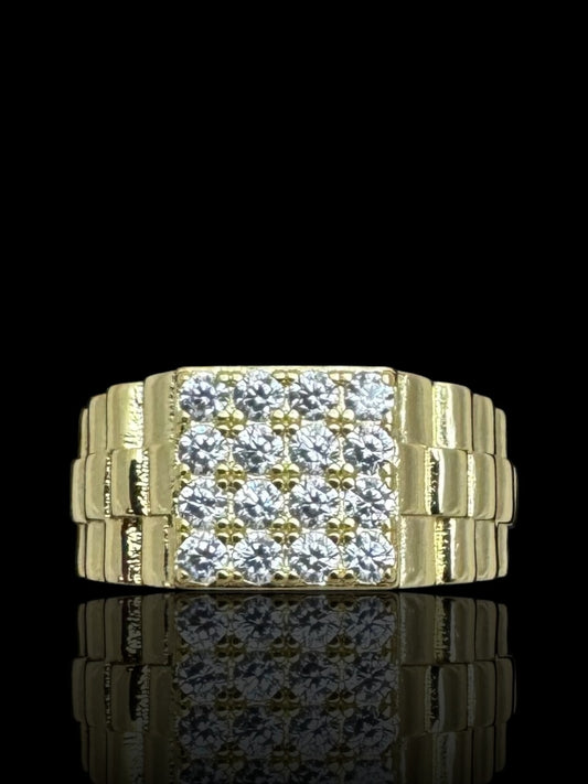 Men’s Silver & Gold Watch Strap Signet Ring – Bold Statement Ring