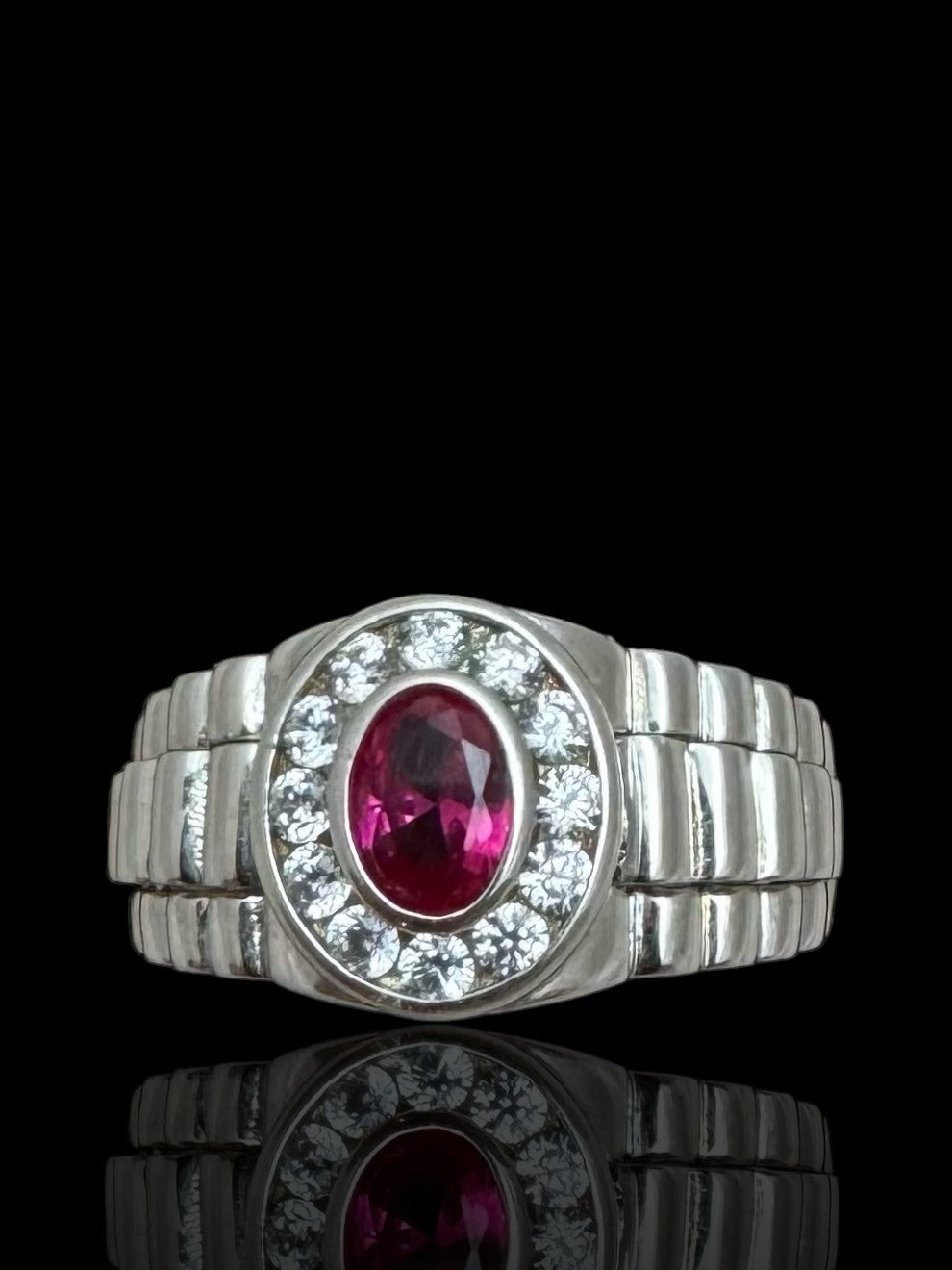 Sterling Silver Red Stone Gentleman’s Ring – Classic Men’s Statement Jewelry