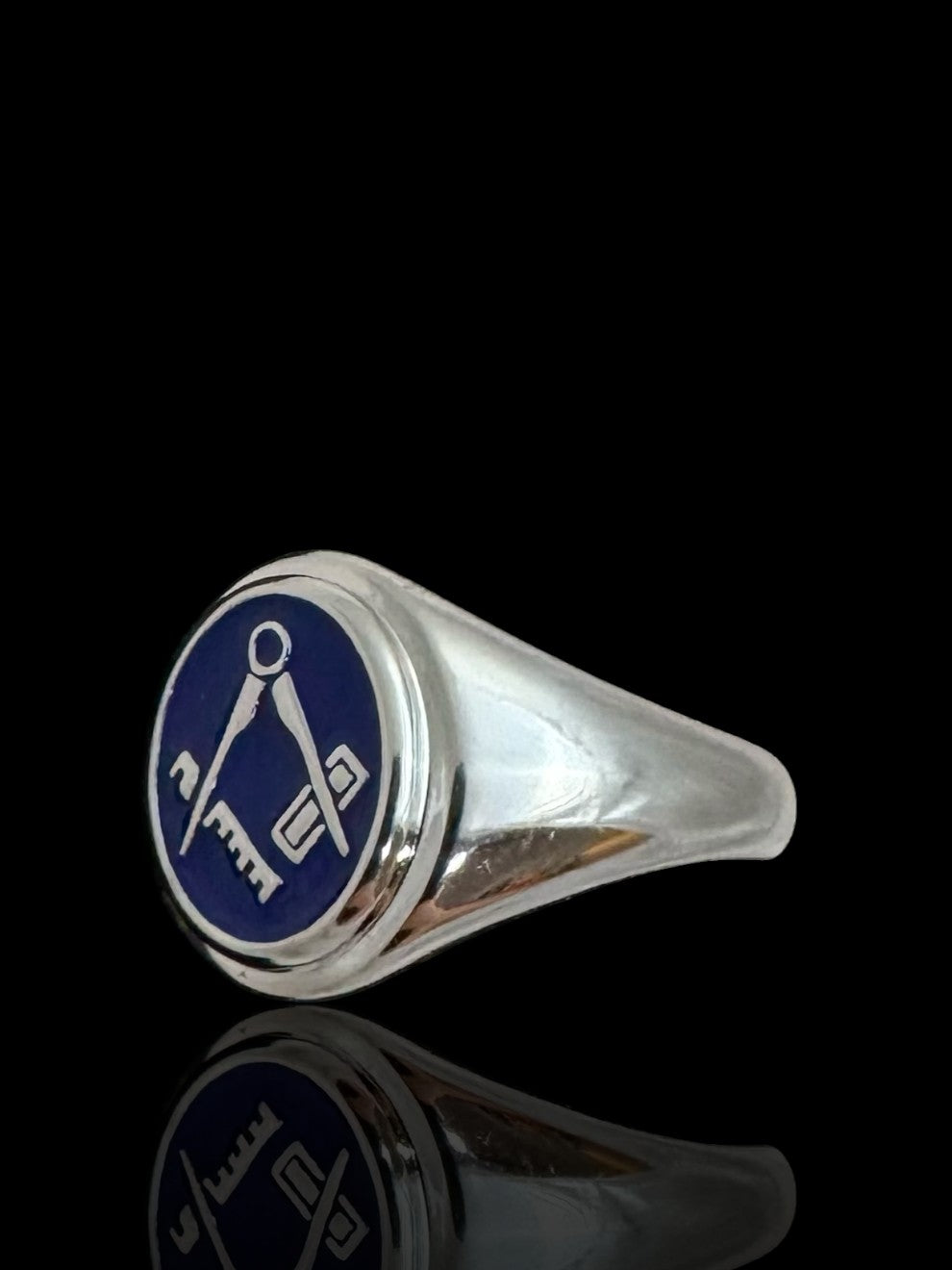 Sterling Silver Square and Compass Masonic Ring – Craft Freemason Signet Ring