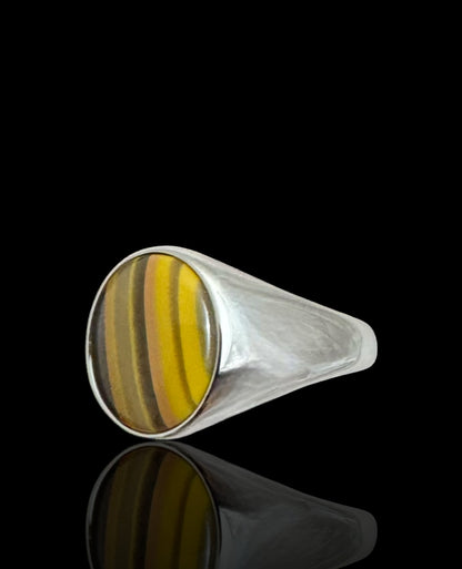 Tiger Eye Ring – 925 Solid Sterling Silver Men’s Statement Ring