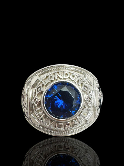 925 Sterling Silver Blue Stone Ring – Classic Statement Silver Jewelry
