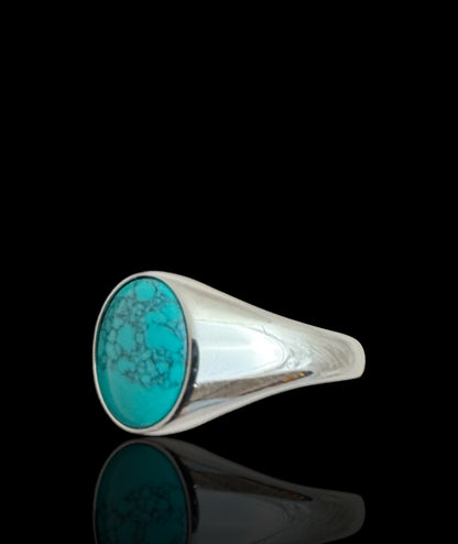 Sterling Silver Oval Turquoise Ring, 925 Silver  Turquoise Ring